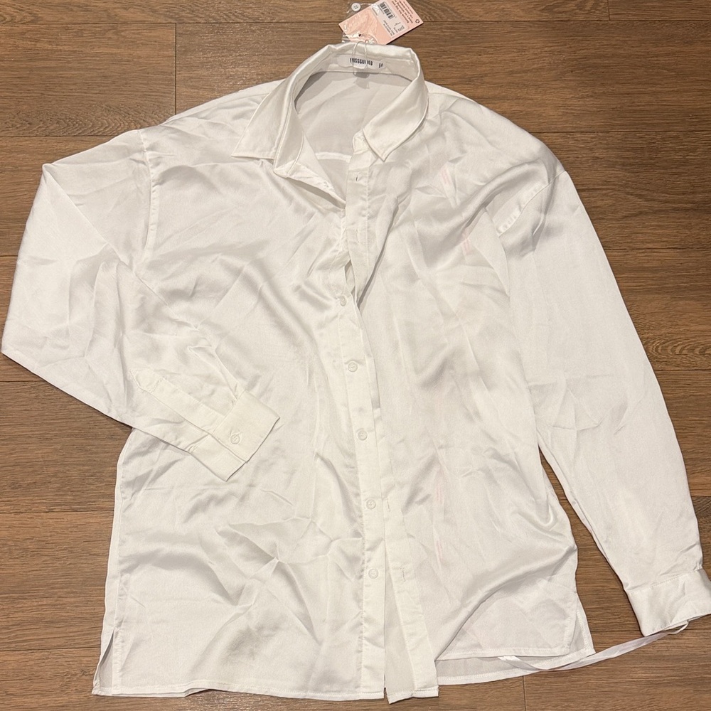 Oversized White Button-Up women’s Shirt